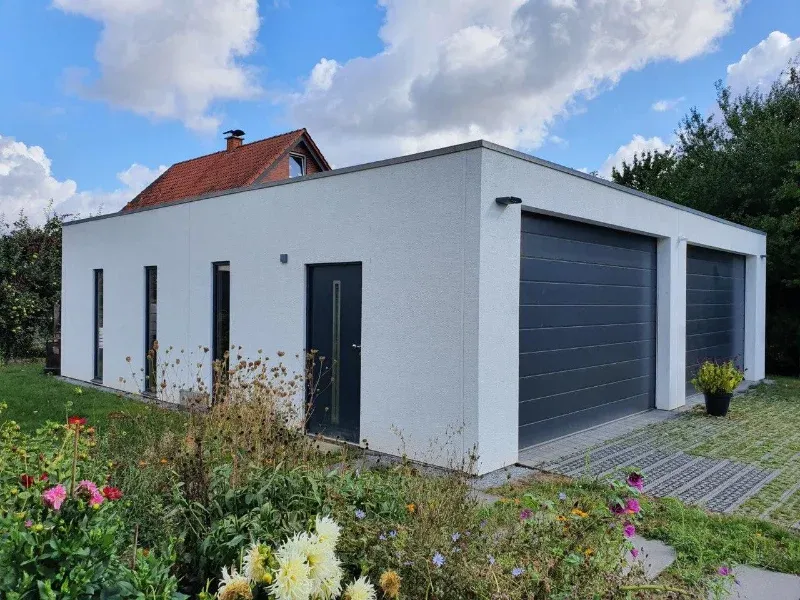 Fertiggarage in Holzständerrahmenbauweise